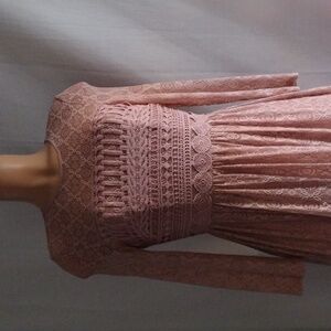 Asos lace  pink midi skater dress 8